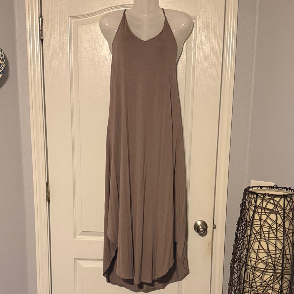 NWT Elegant Tan Maxi Dress